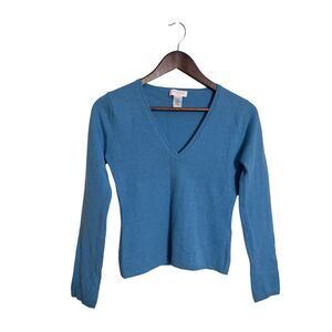 100% Cashmere V-Neck Sweater Blue Womans S
Very soft and comfortable-by Malika